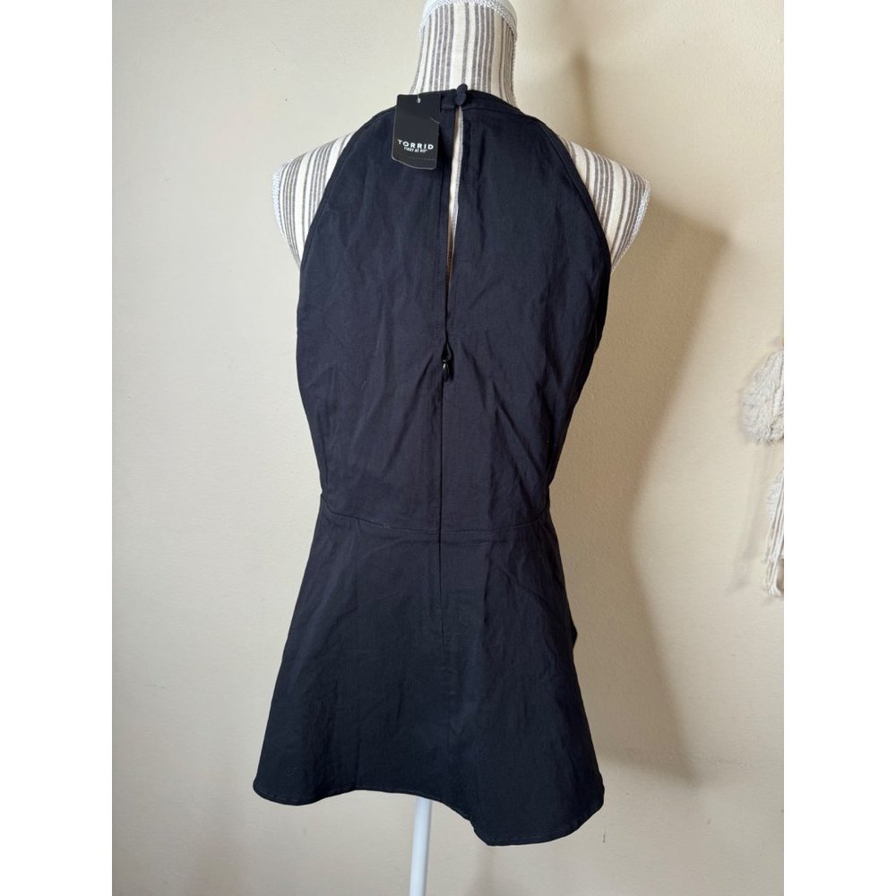 NEW TORRID Caged High Neck Sleeveless Peplum Top Black Womens Size 3X - Picture 5 of 14